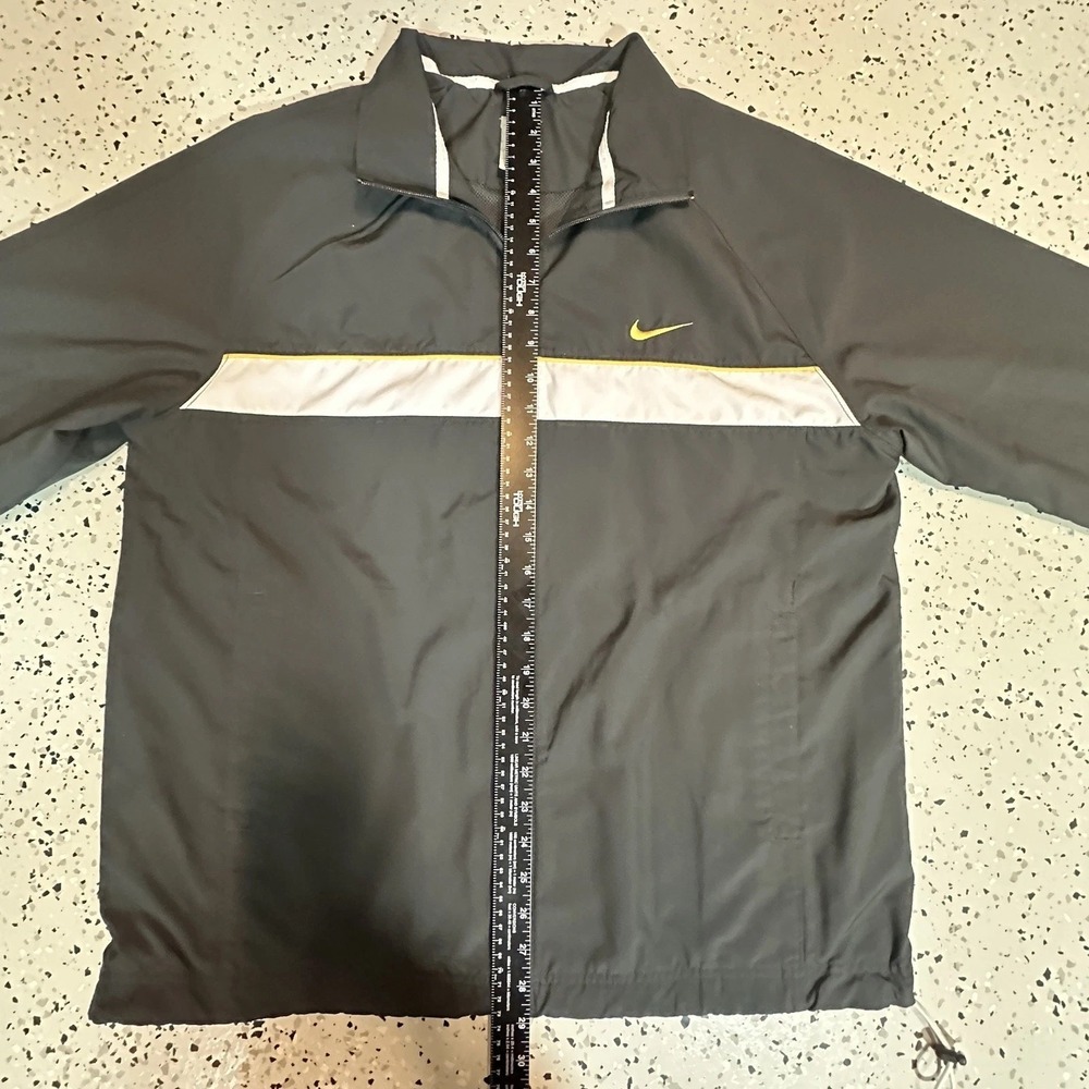 Nike Full Zip Track Jacket Black Gray Reflective Stripe Swoosh Logo Men's XL - Picture 8 of 12